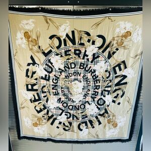 Burberry Check Lillies Large VIP Limited Edition Cashmere Scarf Shawl Archive